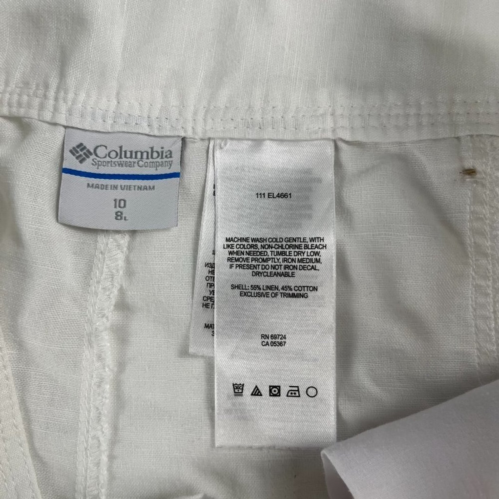 Columbia women short Linen blend white size 10 - Picture 9 of 10